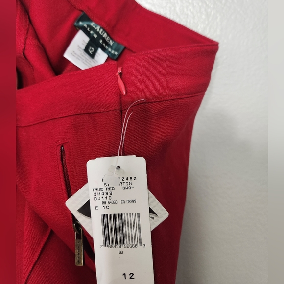Lauren Ralph Lauren Stretch St Martin True Red Dress Pants - Picture 9 of 9